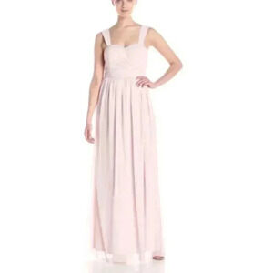 Donna Morgan Women's Bailey Lond Chiffon Gown, Palest Pink, 2